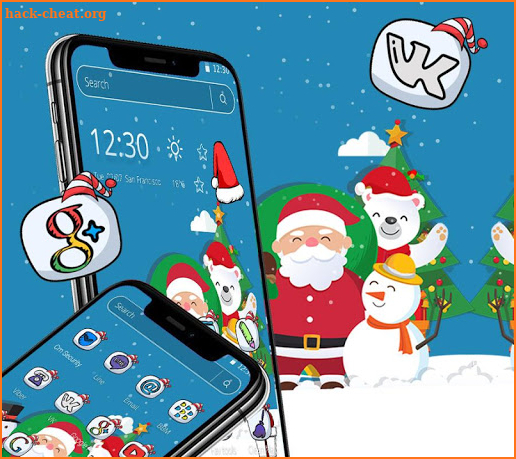 Cartoon Christmas Snow Star Theme screenshot
