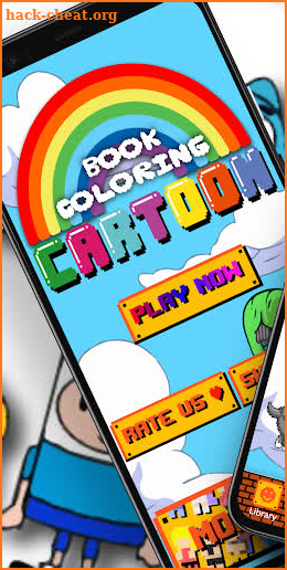 Cartoon coloring book by number screenshot