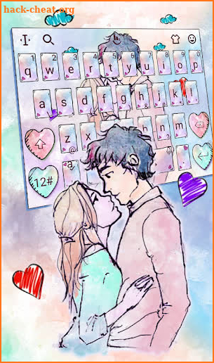 Cartoon Couple Color Painting Keyboard screenshot
