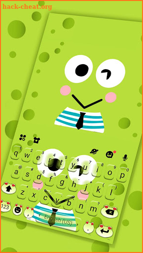 Cartoon Green Frog Keyboard Theme screenshot