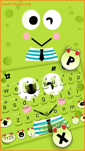 Cartoon Green Frog Keyboard Theme screenshot