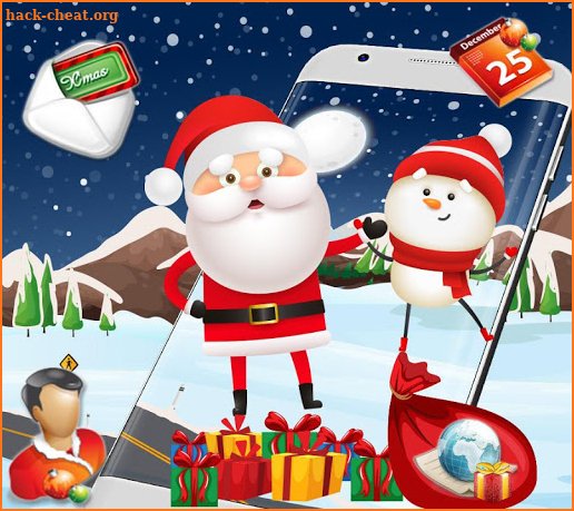 Cartoon Happy Merry Christmas Theme screenshot