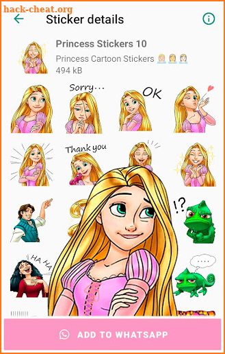 Cartoon Princess WAstickerApps screenshot