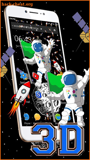 Cartoon Walking Spaceman Gravity Theme screenshot