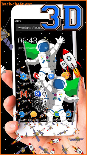 Cartoon Walking Spaceman Gravity Theme screenshot