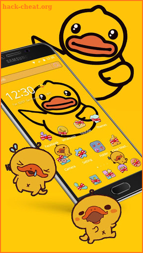 Cartoon yellow cute duck theme, Butterfly Icon screenshot