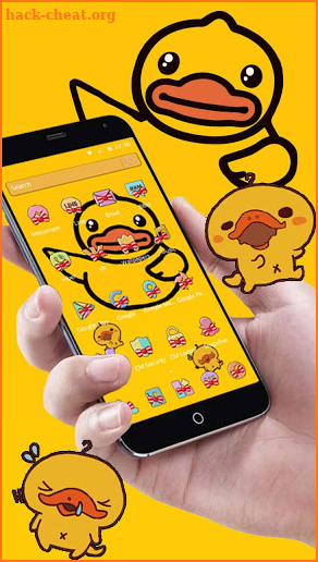 Cartoon yellow cute duck theme, Butterfly Icon screenshot