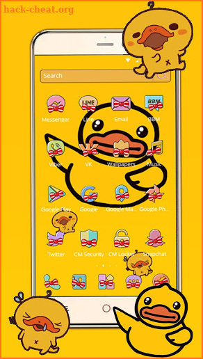 Cartoon yellow cute duck theme, Butterfly Icon screenshot