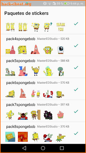 Cartoons Stickers BobEsponja WhatsAp-WAStickerApps screenshot