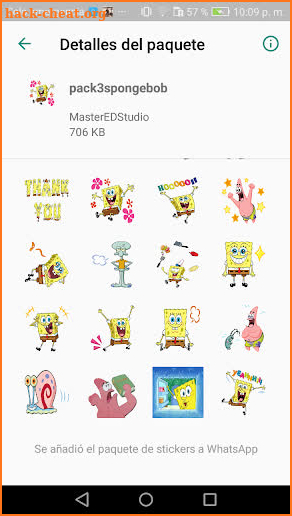 Cartoons Stickers BobEsponja WhatsAp-WAStickerApps screenshot