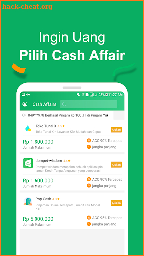 Cash Affair-Pinjaman Dana Cash Cepat Tanpa Jaminan screenshot