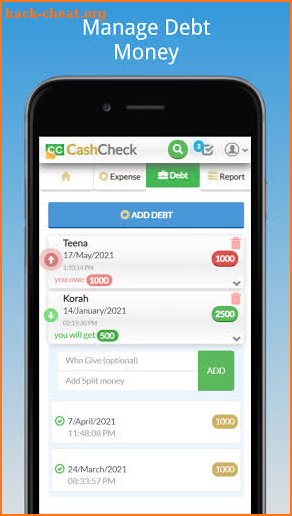 Cash Check- Expense Manager & Debt Tracker App screenshot