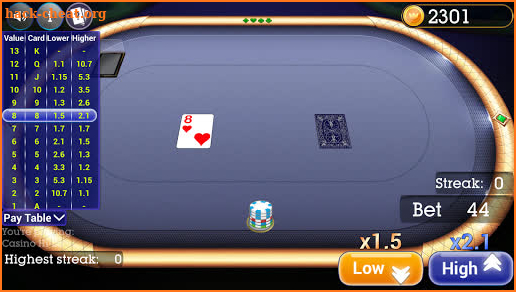 Casino High Low screenshot