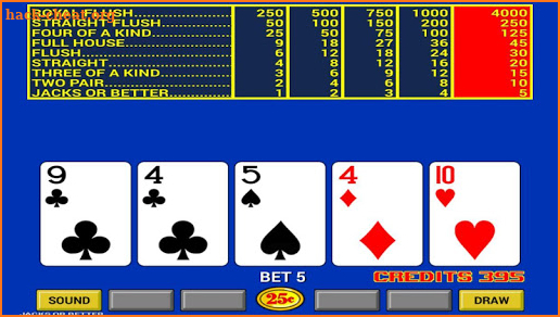 Casino Video Poker Machines Drawing Double Up screenshot