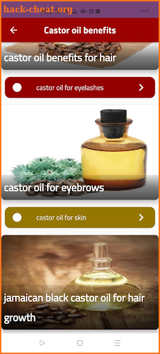 Castor oil benefits screenshot