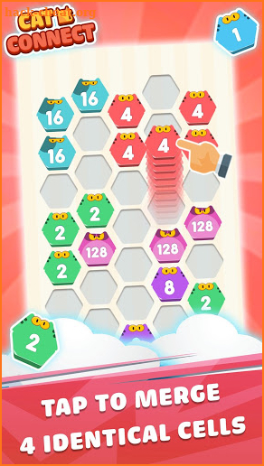 Cat Cell Connect - Merge Number Hexa Blocks screenshot