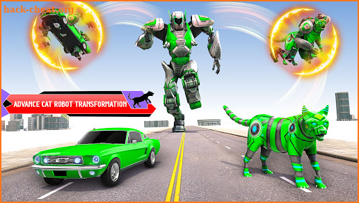 Cat Robot Car Game: Muscle Car Robot Games screenshot