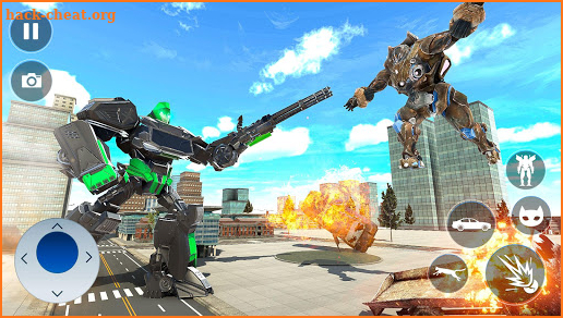 Cat Robot Car Transformation War Robot Car Games screenshot