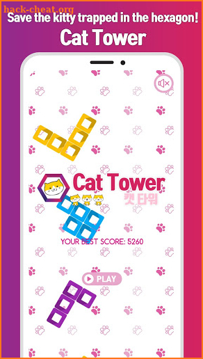 Cat tower the Hexagon block puzzle game screenshot