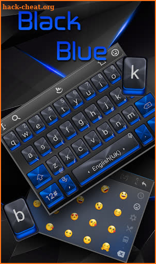 Catchy Lustrous Blue Black Keyboard screenshot