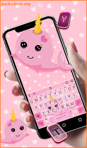 Catchy Pink Unicorn Whale Keyboard screenshot