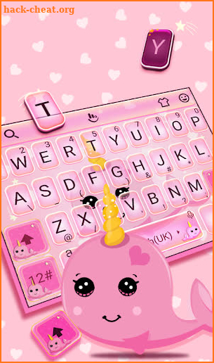 Catchy Pink Unicorn Whale Keyboard screenshot
