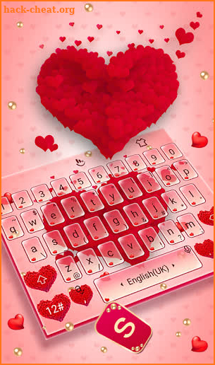 Catchy Red Hearts Keyboard Theme screenshot