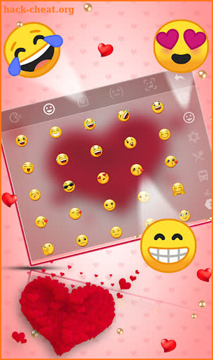 Catchy Red Hearts Keyboard Theme screenshot