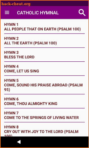 Catholic Hymn Book screenshot