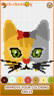 Cats Color by Number- Meow Pixel Art Coloring 2018 screenshot