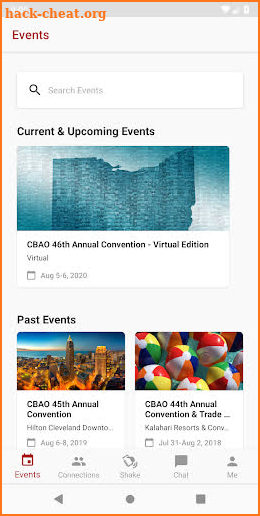 CBAO Events screenshot