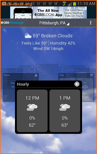 CBS Pittsburgh Weather screenshot