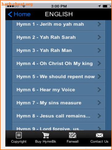 CCC HymnBook screenshot