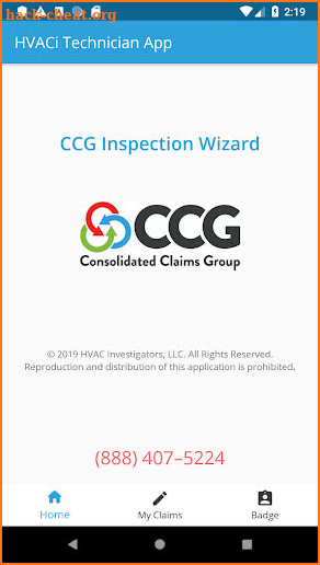 CCG Inspection Wizard screenshot