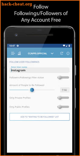 CCGram+ Followers Analyzer for Instagram screenshot
