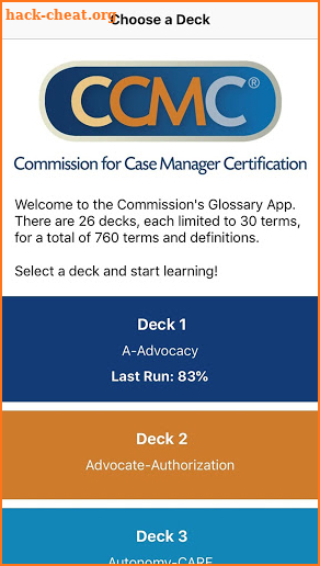 CCM Glossary App screenshot