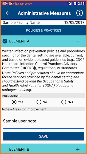 CDC DentalCheck screenshot