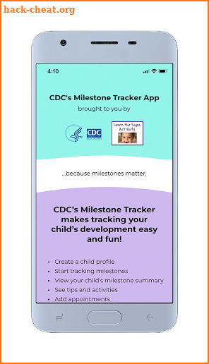 CDC Milestone Tracker screenshot
