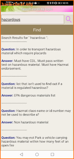 CDL HAZMAT  Hazardous Materials Endorsement Test screenshot