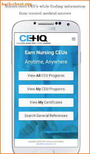 CEHQ - CE Credits for Nurses screenshot