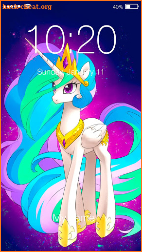 Celestia Princess Unicorn Phone Lock Screen screenshot