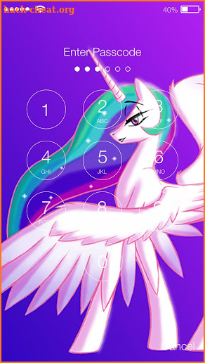 Celestia Princess Unicorn Phone Lock Screen screenshot