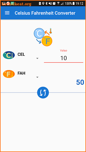 Celsius to Fahrenheit / °C to °F Converter screenshot