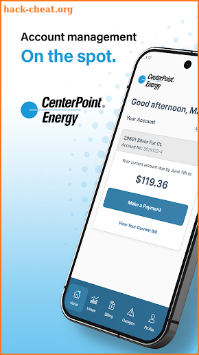 CenterPoint Energy My Account screenshot