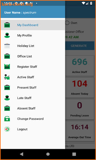 Central Biometric Attendance Management System screenshot