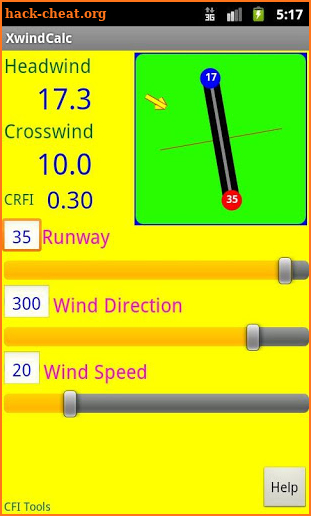 CFI Tools Crosswind Calculator screenshot