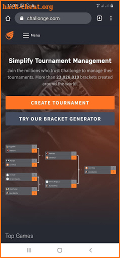 Challonge:tournament maker screenshot