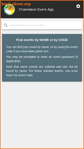 Chameleon Event App screenshot