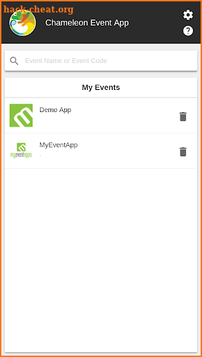 Chameleon Event App screenshot