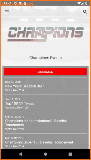 Champions Events screenshot